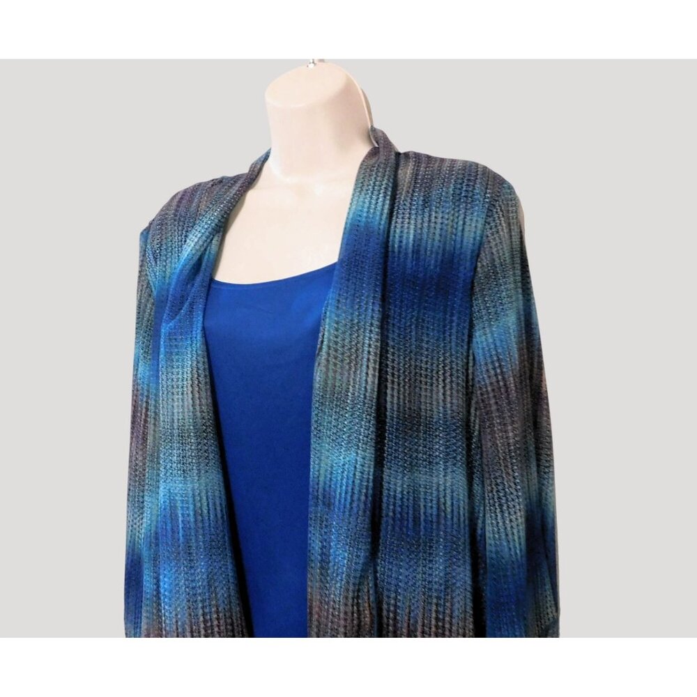 Rebecca Malone Teal Tank with Attached Sheer Multicolor Jacket XL - Picture 2 of 8